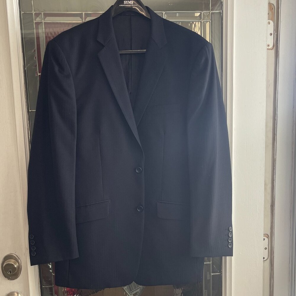 Naldini Collezioni Di Uomo Men’s 40L Blue Pinstripe Super 150’s Blazer ITALY